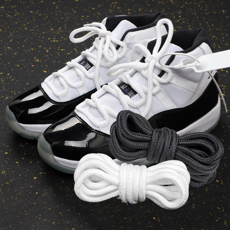 适配aj11圆形鞋带白色适用乔十一酷灰康扣海军蓝原装大魔王Nike鞋