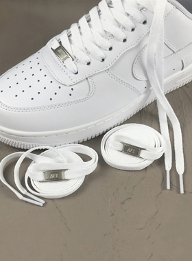 送金属牌 适配耐克nike空军一号原装AF1低帮鞋带aj白色diy装饰扁