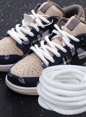 适配腰果花圆形亚麻鞋带TSX SB dunk联名LOW JACKBOYS棉麻1970s