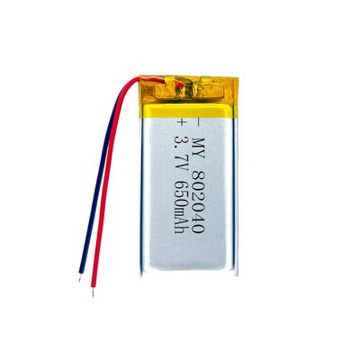 聚合物电池 802040 650mAh 3.7V可充电电池 美容补 水仪厂家直供