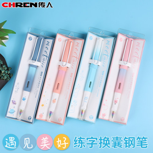 传人6303盒装正姿钢笔墨囊套装