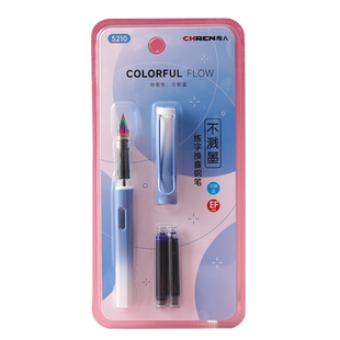 传人5210卡装钢笔正姿成人练字办公男女孩小学生用明尖暗尖硬笔吸卡换囊铱金书法笔专用治愈系套装