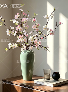高枝仿真苹果花带花苞嫩芽电视柜边柜室内家居软装插花假花摆件