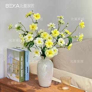 蝴蝶洋牡丹花仿真花客厅餐桌装饰床头柜高级感陶瓷摆件家