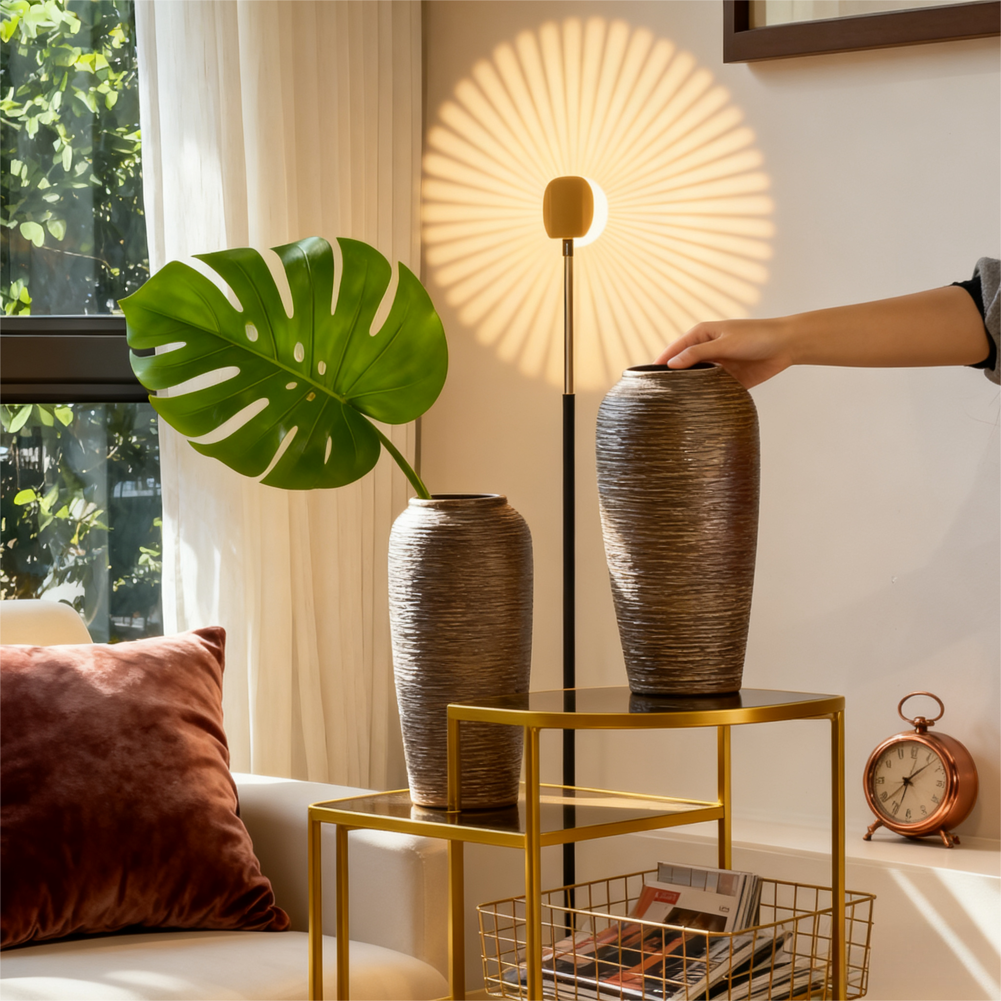 景德镇陶瓷花瓶摆件客厅插花新中式装饰高级感花器复古陶罐花盆,家居饰品,花瓶,淘宝优惠券,粉丝福利购,淘宝优惠卷