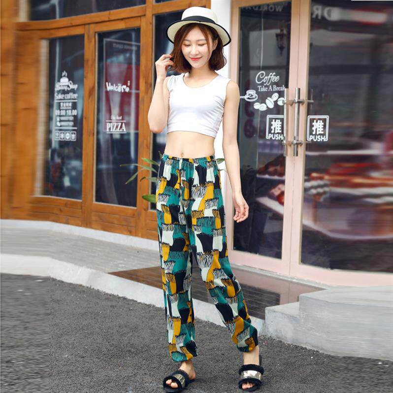 Sanya Travel? decorative pattern cool and refreshing Pencil Pants Mosquito control Adult Borneol Thin section Large trousers Wide leg pantsin the Women's clothing/Boutique , Pants , Casual pants  category - from Buy2taobao.com to provide professional Taobao agent buy service