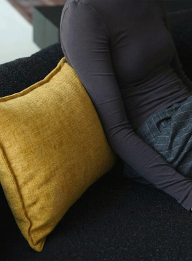 『以曼 鹅黄色』长条客厅沙发抱枕高级感卧室床头靠背长方形靠枕