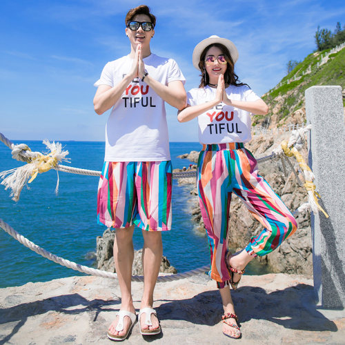 旅拍情侣装沙滩素材模板 旅拍情侣装沙滩图片下载 小麦优选