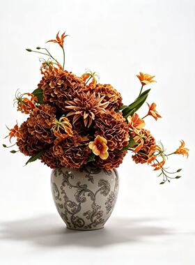 复古花瓶插花桌面摆件