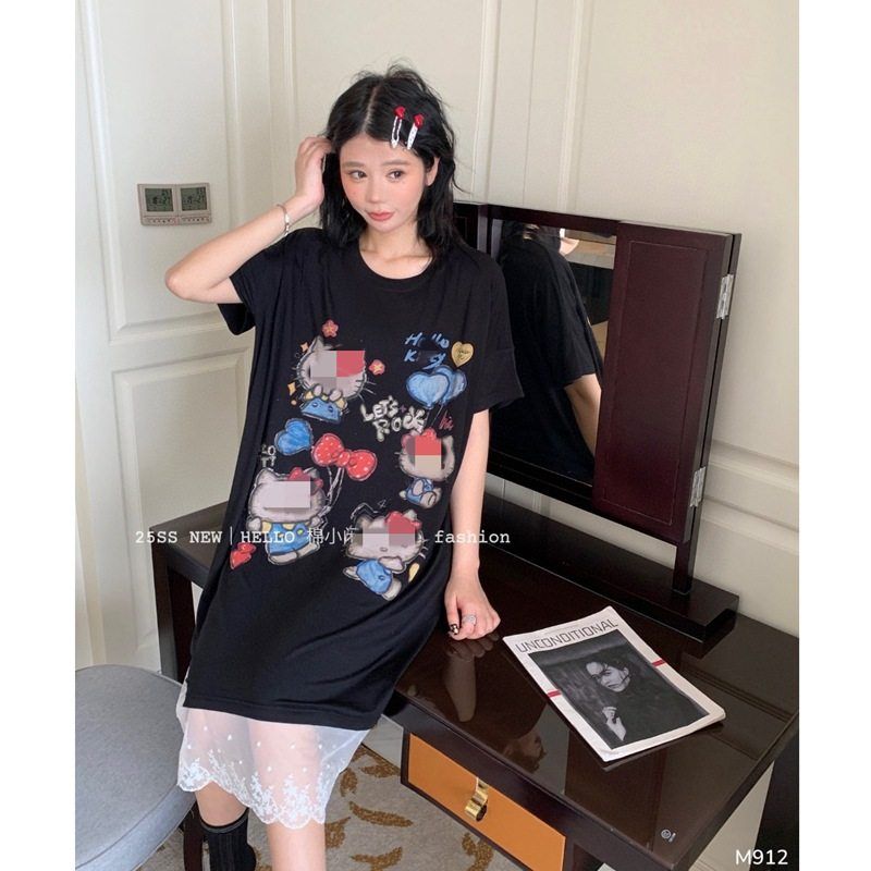 内置可拆卸bra!棉小闲夏季新品莫代尔卡通KT胸垫女士可爱甜美睡裙