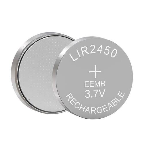 LIR2450可充电纽扣电池3.7V 120mah锂离子扣式电池工厂直销