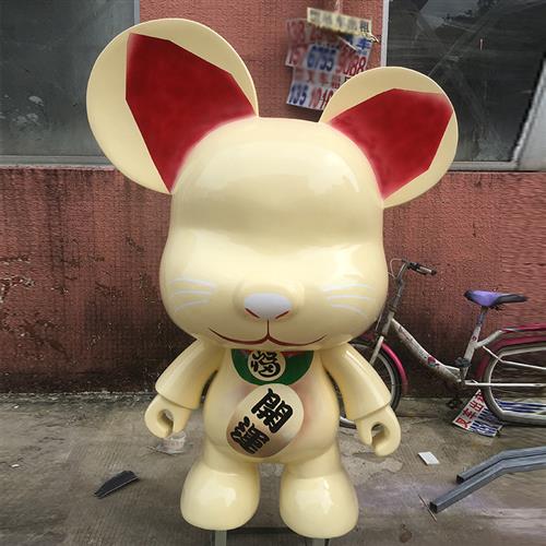 爆款潮玩暴力熊玻璃钢雕塑定制动物人物公仔客厅卡通收藏品大摆件