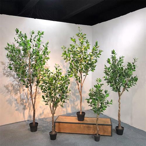 高仿真球形月桂树盆栽室内家居桂花树摆件假绿植盆栽造景拍摄道具