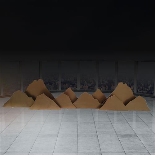 定制不锈钢镂空假山切片石雕塑创意铁艺园林水景观背景墙装饰摆件