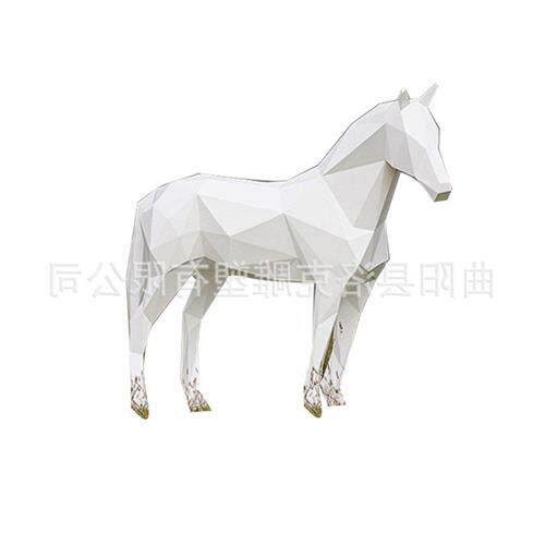玻璃钢动物雕塑马长颈鹿切面大型户外几何动物园林广场景观陈摆件