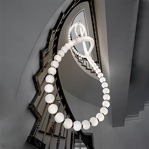 佛珠吊灯客厅餐厅复式楼梯灯工程灯具沙盘别墅大气装饰珍珠项链灯