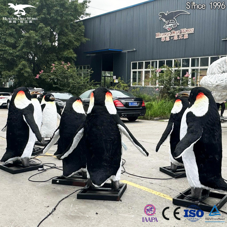 年大型仿真动物厂家仿真粘毛企鹅电动机械模型可动可叫机模