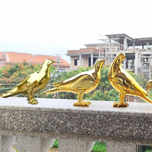 仿真鸽子摆件动物雕塑仿不锈钢铜小鸟燕子户外庭院花园室内装饰品