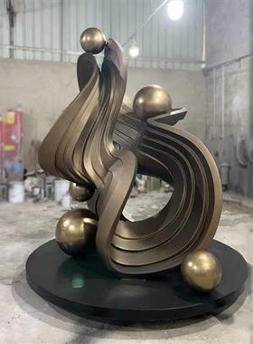 简约现代玻璃钢抽象飘带酒店大堂雕塑售楼处展厅大型异形装饰摆件