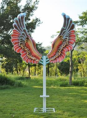 玻璃钢户外翅膀雕塑大型景区花海草坪摆件网红打卡拍照互动装饰品