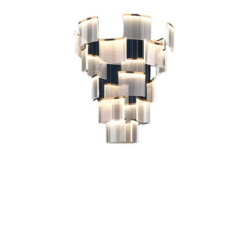 复式楼大吊灯简约现代亚克力灯具北欧创意楼梯别墅中空轻奢客厅灯