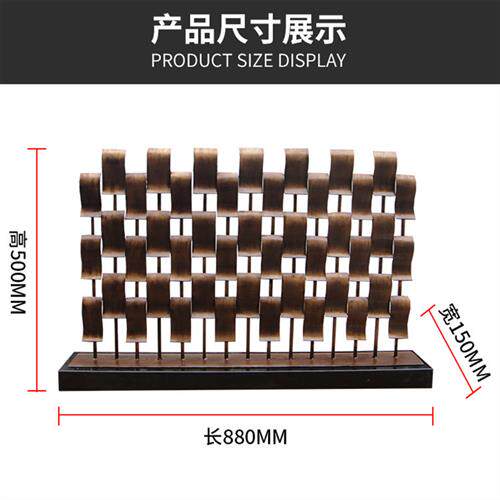 新中式铁艺瓦片组合玄关桌面雕塑厂家古典做旧室内玄关大型艺术品