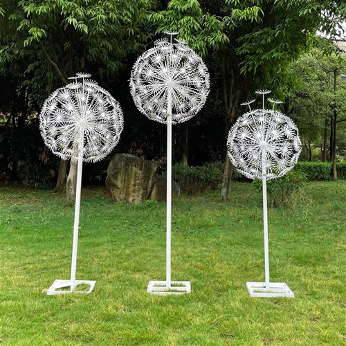 户外不锈钢蒲公英雕塑仿真铁艺园林景观摆件售楼部小区发光装饰品