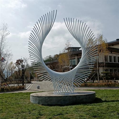 户外不锈钢标志性异形金属管抽象凤凰展翅广场酒店装饰雕塑摆件