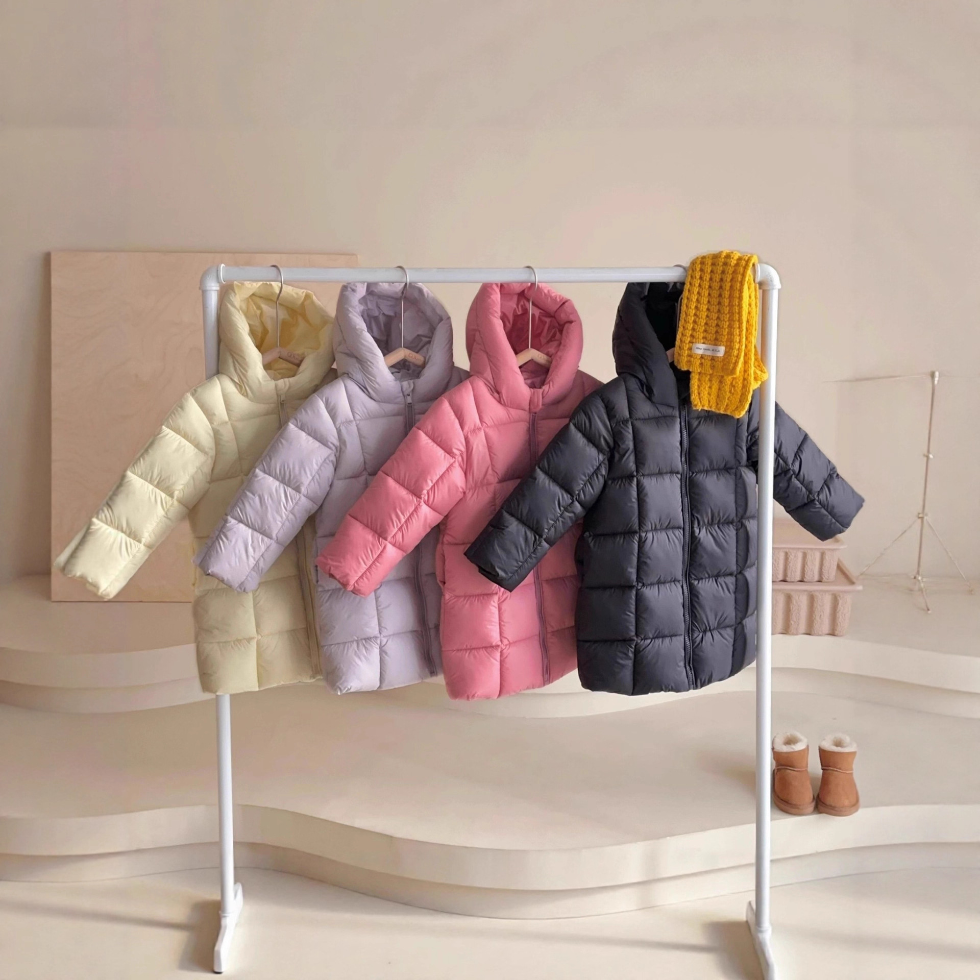 童装儿童棉服男女宝宝修身中长款大中小童羽绒棉外套女孩加厚棉衣