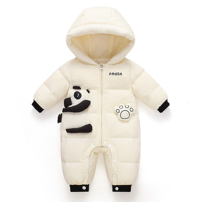 男宝女宝婴儿羽绒服连体衣婴幼儿爬服加厚新生儿红色拜年服冬装潮