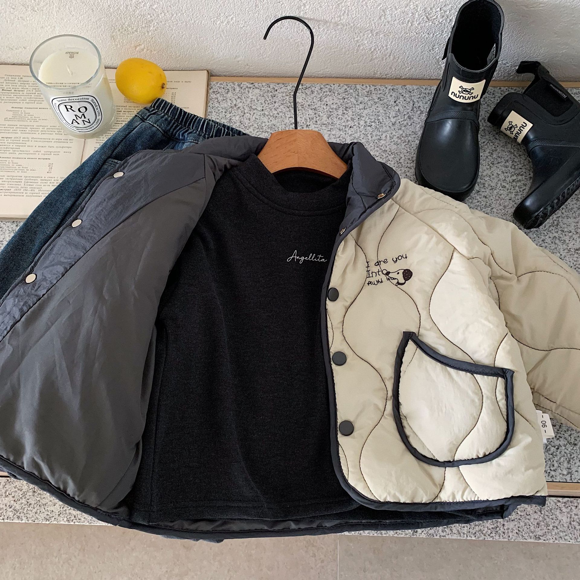 儿童棉衣冬季新款男女童刺绣棉服中小童加厚冬装棉袄宝宝洋气保暖