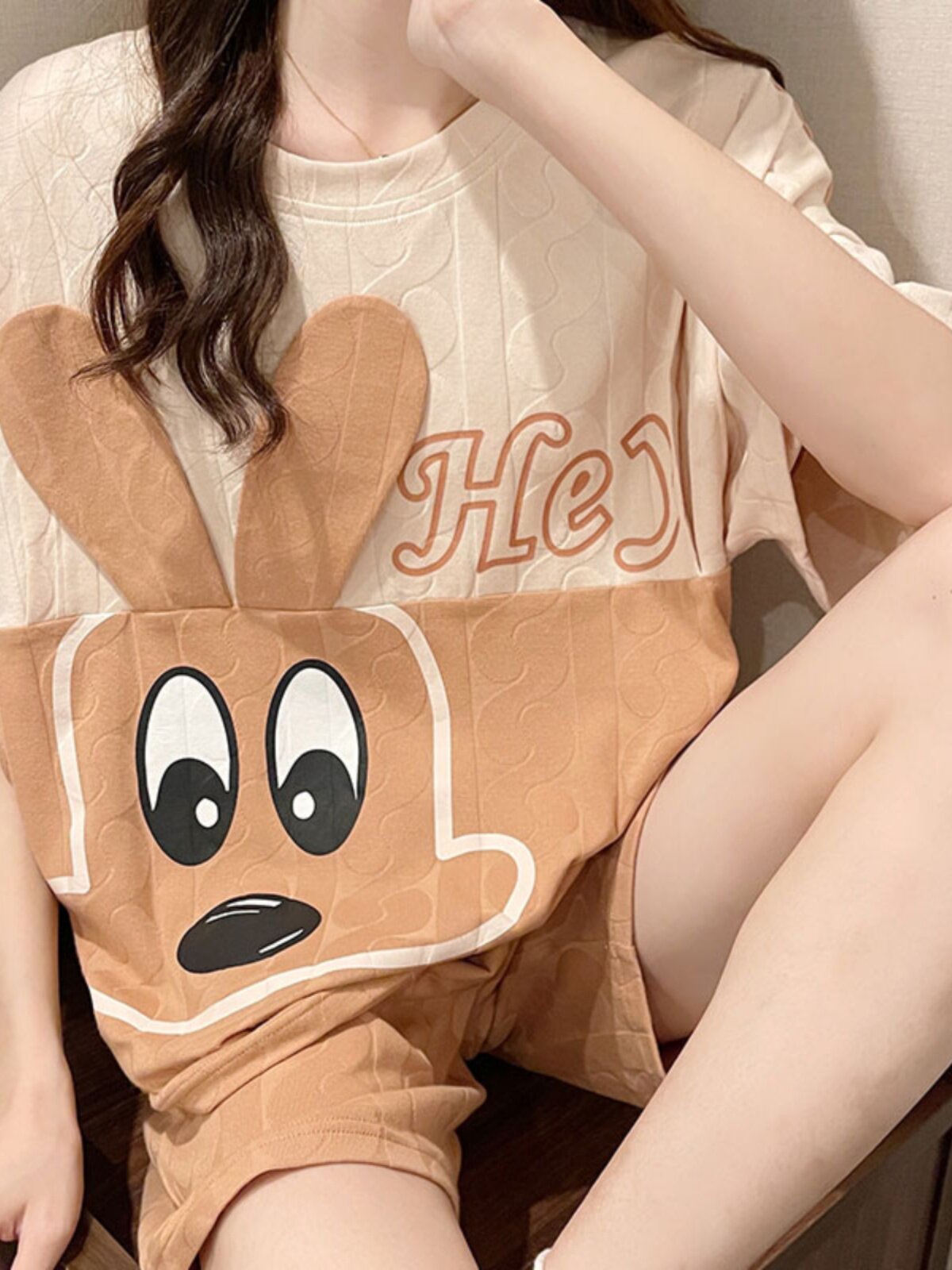 여성을위한 반팔 출산 잠옷 여름 얇은 순면 9 월 모유 수유 감금 옷 여름 산후 투피스 세트 8 집