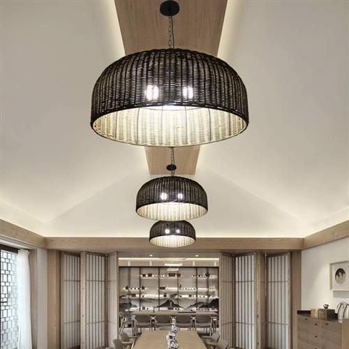 厂家直供藤艺吊灯东南亚风格酒店民宿饭店客厅餐厅包厢藤艺吊灯
