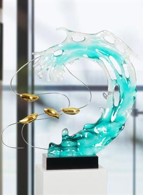 酒店售楼部透明假山树脂创意摆件玄关样板间别墅客厅办公室大雕塑