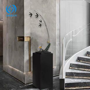 现代新中式 饰品摆件 禅意石头竹子摆酒店大堂设样板房间创意玄关装