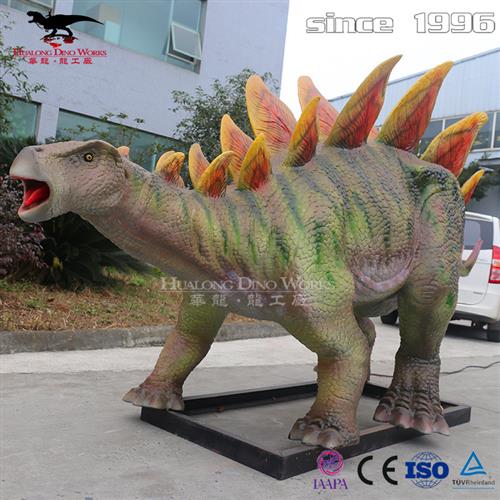 年仿真恐龙制作厂家生产机械电动剑龙可动可发声拍照互动模型