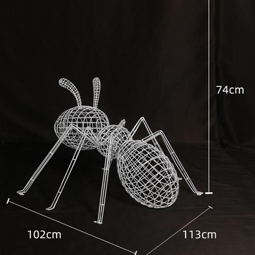 大型动物摆件公园装饰镂空蚂蚁不锈钢景观雕塑户外售楼部艺术装置