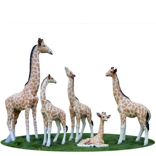 仿真长颈鹿玻璃钢雕塑户外大型发光假动物模型幼儿园装饰落地摆件