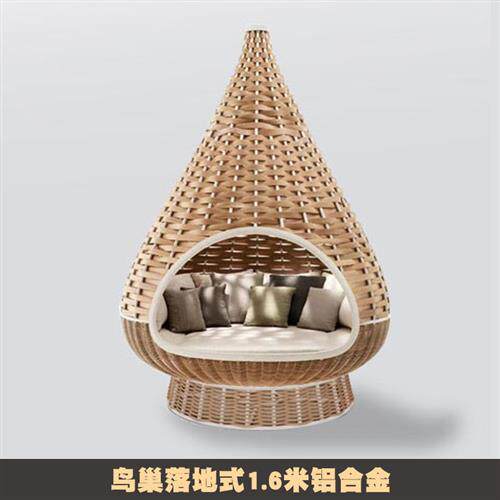 巴厘岛网红鸟巢景区打卡婚纱拍摄道具创意圆形床吊篮户外家具定制
