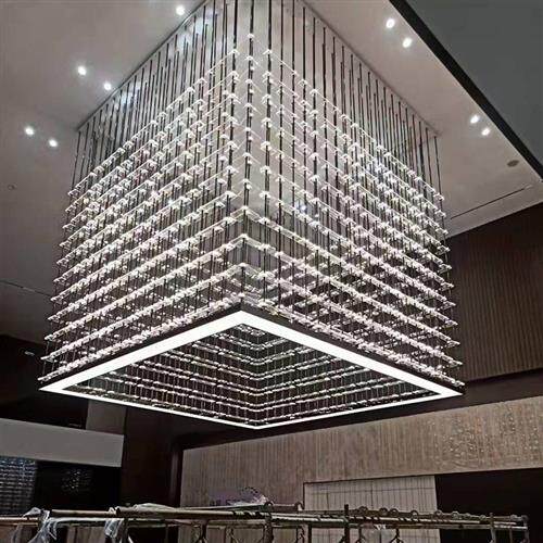 现代酒店工程吊灯非标水晶灯艺术创意灯宴会厅售楼部圆盘大吊灯