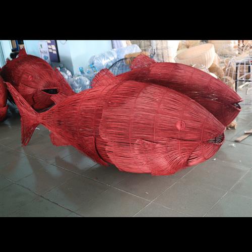 大型酒店大堂会所餐馆饭店吊灯楼别墅藤编鱼形大吊灯非标工程灯具