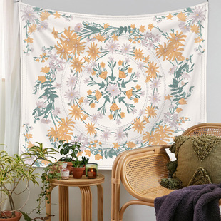 挂毯背景布ins风装饰挂布花卉图案聚酯纤维壁毯花纹挂饰73X95CM