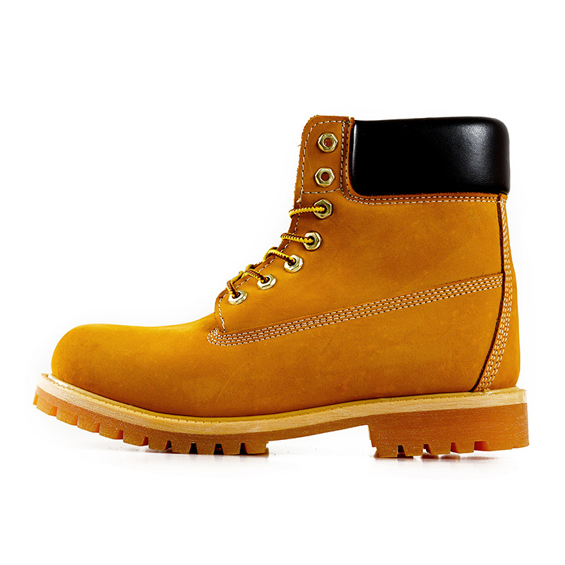 黄色头层牛皮大黄靴马丁靴冬季耐磨透气男女同款全码加绒加厚防水