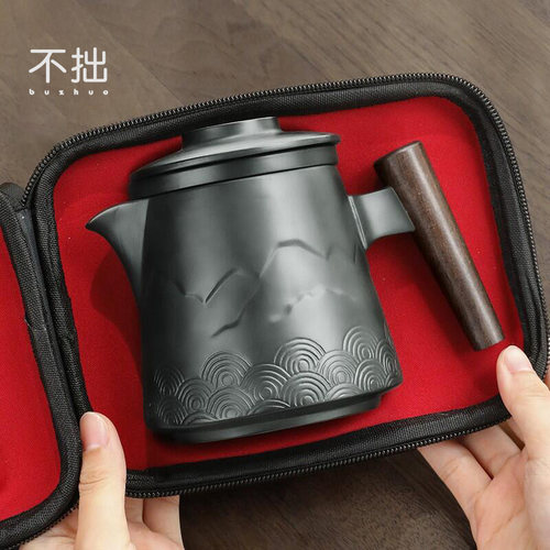 便携式旅行茶具套装一壶四杯简易