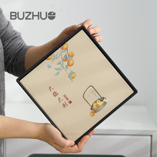 四方小型茶盘创意吸水密胺2025新款 简约干泡盘新中式 家用功夫茶台