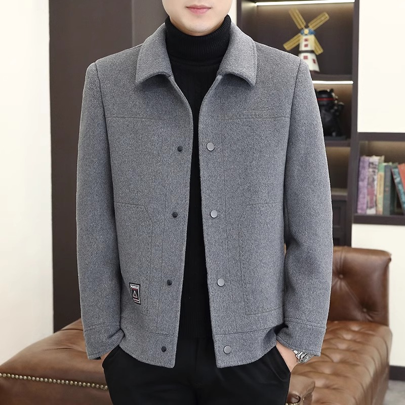可拆卸羽绒内胆双面呢男士外套