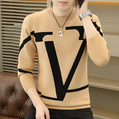 欧货潮牌提花毛衣男士