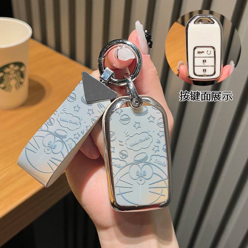 适用于本田思域钥匙套雅阁型格缤智飞度卡通汽车XRV/URV/CRV壳扣