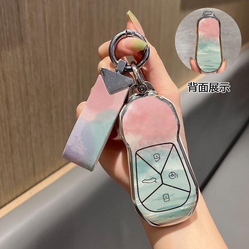 适用于小鹏新P7钥匙套22/23款P5 /g3i /G9小鹏G3汽车钥匙包扣壳