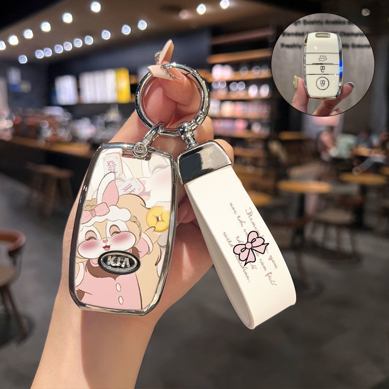 适用东风起亚钥匙套k2k3k4k5kx3kx5新智跑索兰托福瑞迪汽车钥匙扣